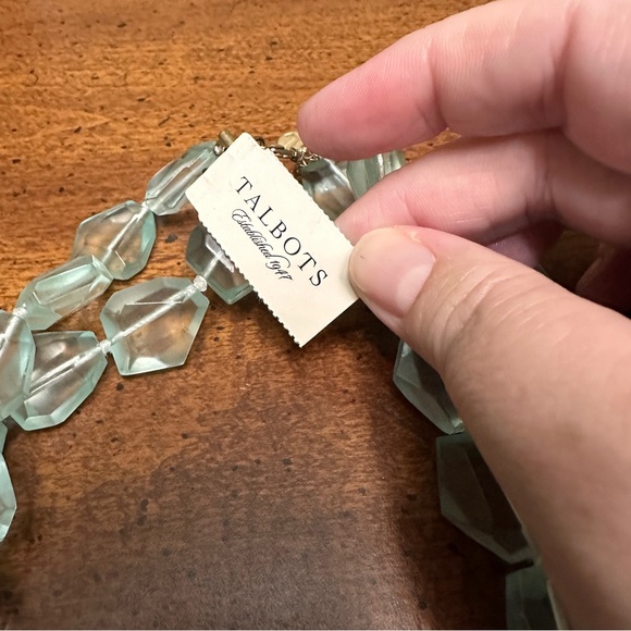 Talbots‎ Beaded 19” Necklace Faux Aquamarine Blue Green Reg $59 - Picture 4 of 5